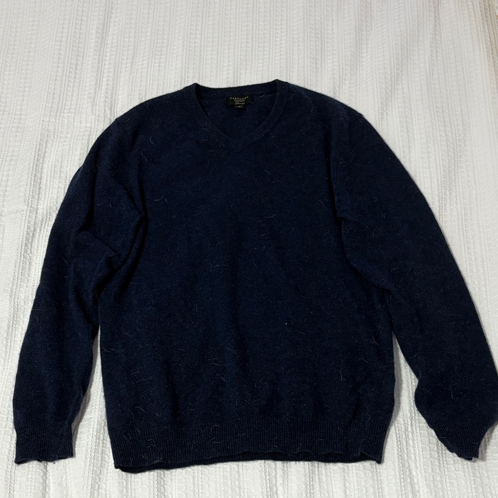 Macy's Men's Navy V-Neck Cashmere Sweater